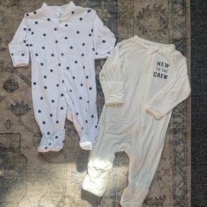 NWOT Pima Cotton & Bamboo Infant Pajamas, Gender Neutral Footies